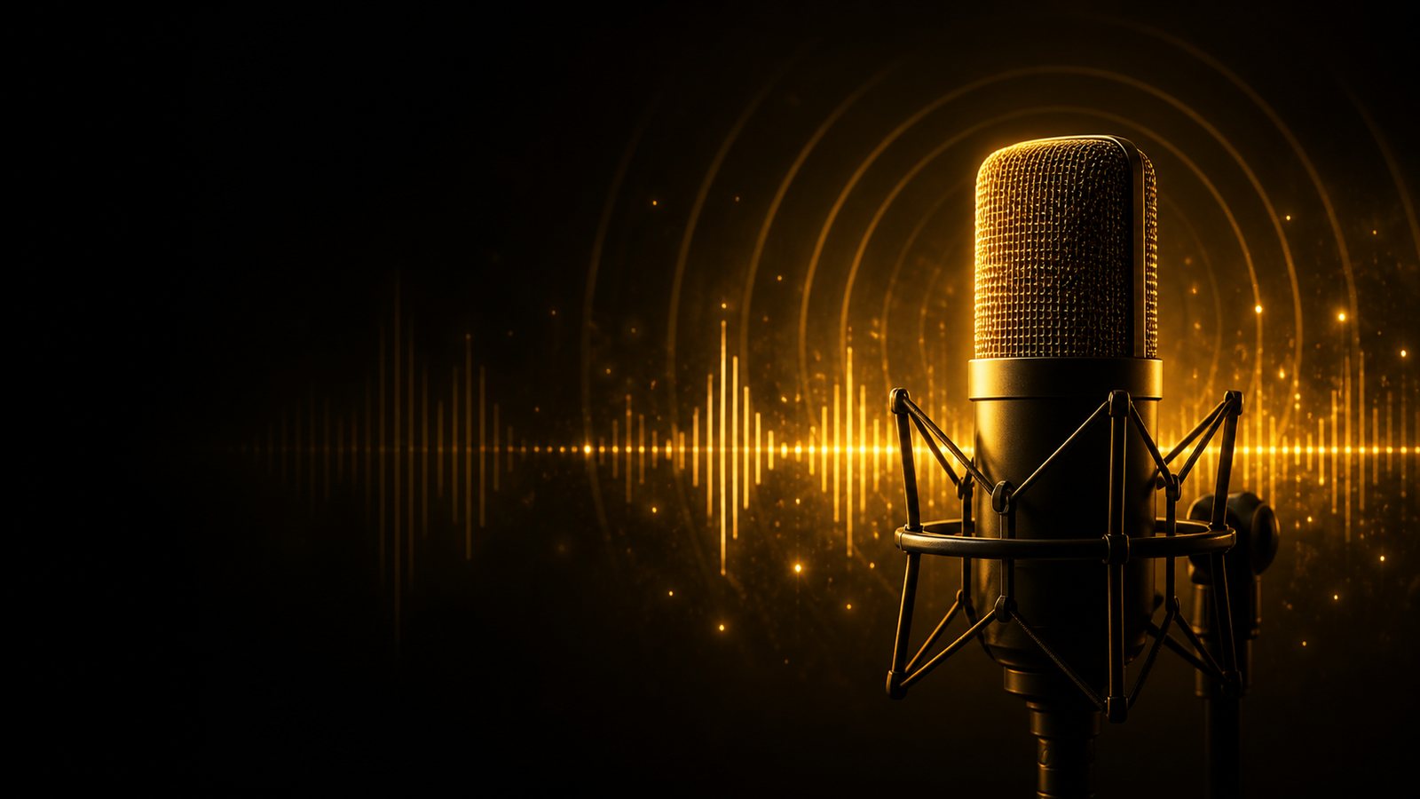 Broadcast microphone with golden radio waveform